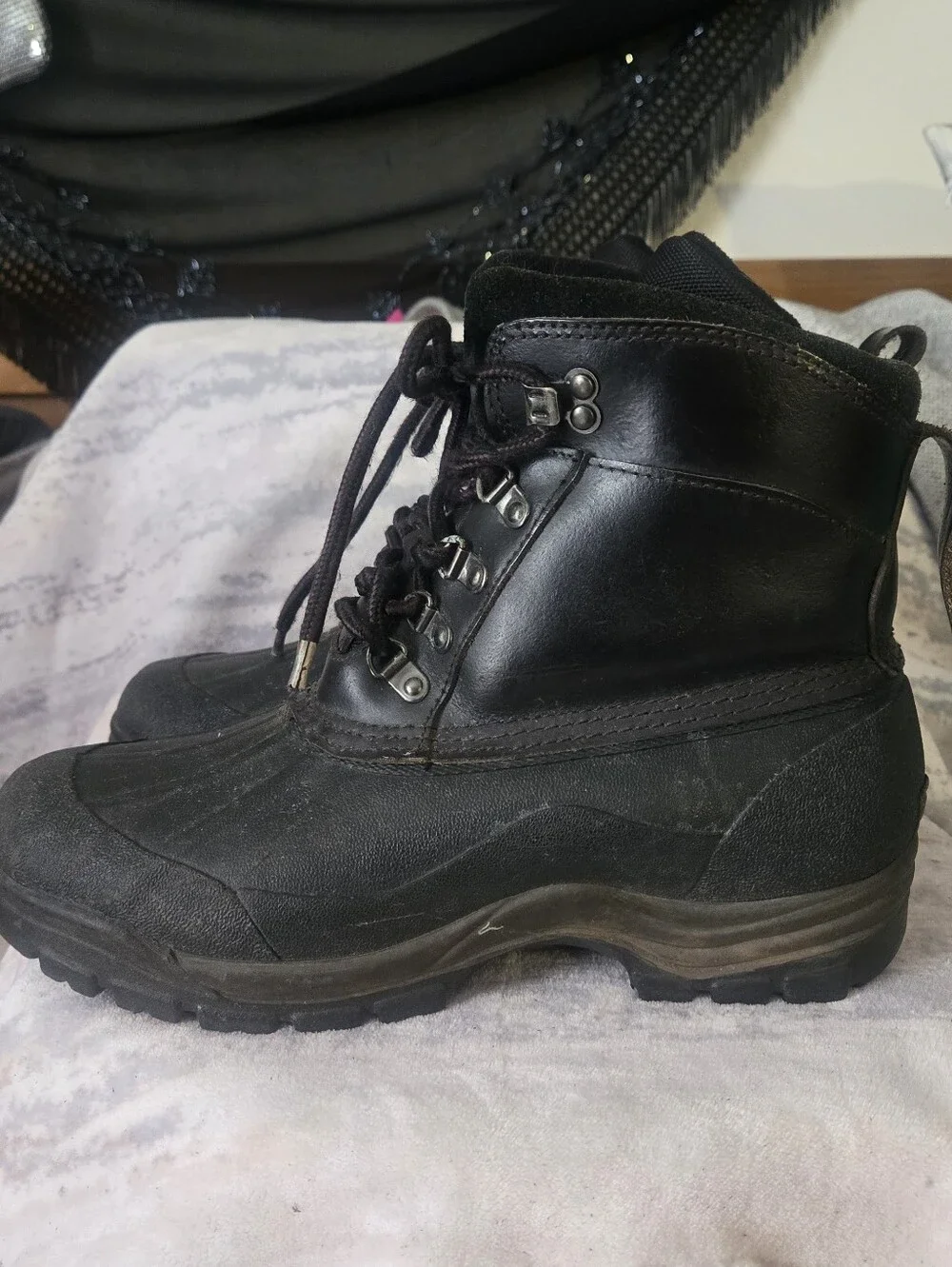 Explorers Men's Lace-Up Waterproof Winter Boots BLACK 10